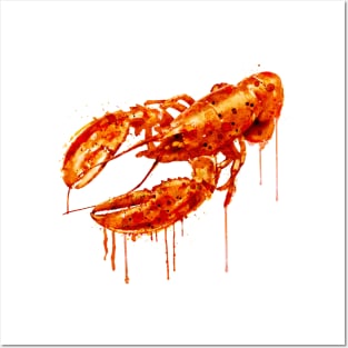 Crayfish watercolor painting Posters and Art